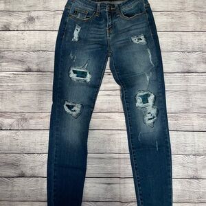 Just Blue Distressed Blue Jeans for Women